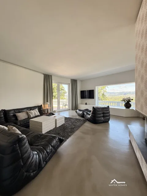 Wohnbereich mit Zugang zur Terrasse, Einfamilienhaus in Plesching